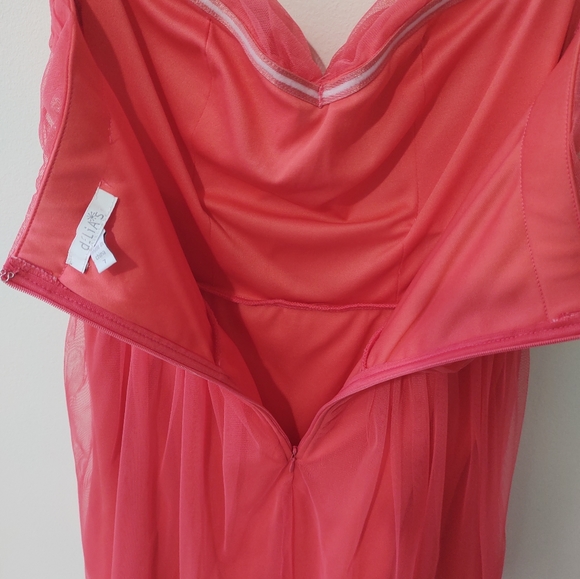 Homecoming Strapless Coral Dress - Picture 4 of 5